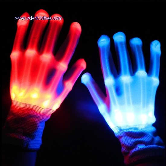 Light up skeleton gloves