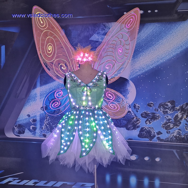 LED发光裙子带发光翅膀