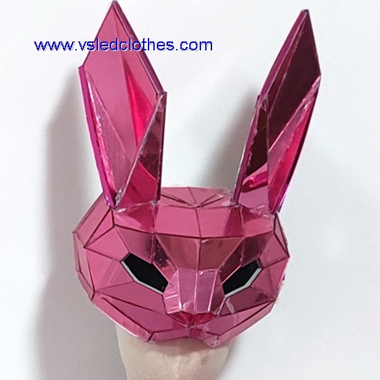 3D粉色镜面兔子面具