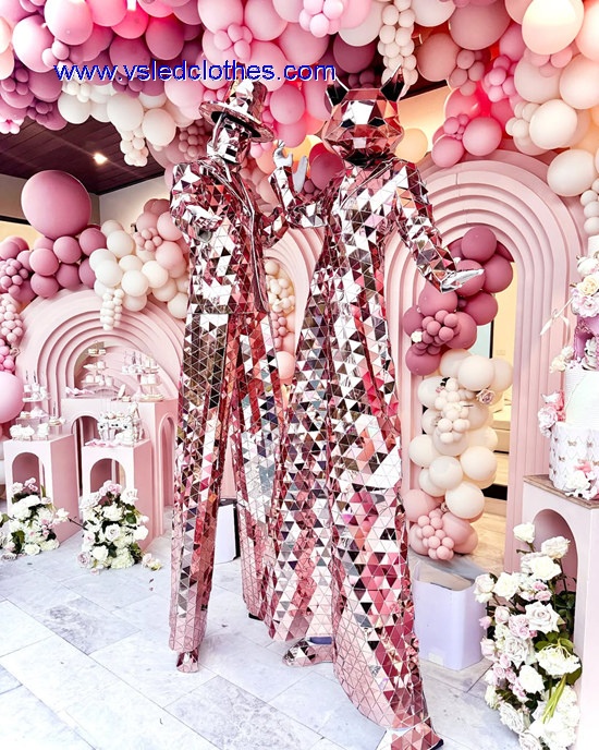 Rose golden stilts mirror dress