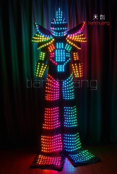 Full Color Stilt Walkers' LED Tron Robot Costumes 3