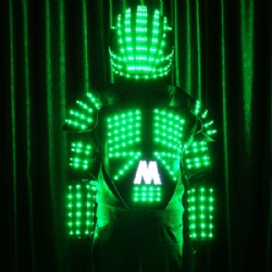 Leather Robot Jacket With LED Light