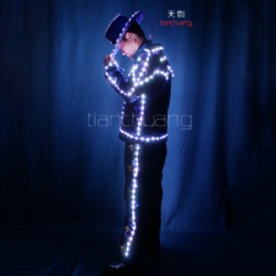 LED Electric Horseman Costume With LED Hat