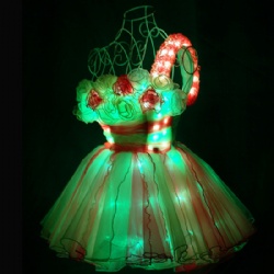 One-Shoulder Rose LED Skirt