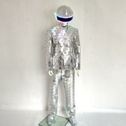 Mirror suits with led mirror daftpunk helmet