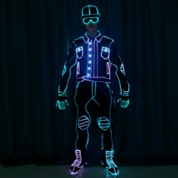 DMX512 LED light up tron dance costumes
