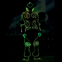 Wireless controlled team LED fiber optic costumes