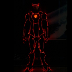 LED luminous fiber optic space soldier performance suit