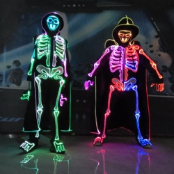 Led light halloween show suit with cloak