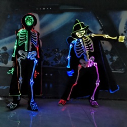 Led light halloween show suit with cloak