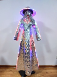 LED mirror girl, LED mirror dress