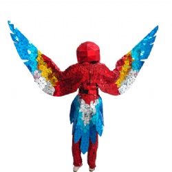 Colorful mirror parrot costume