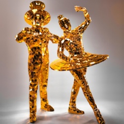 Golden mirror man costumes