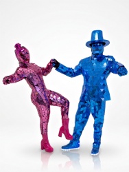 Blue mirror man suits
