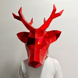 Red mirror deer headwear