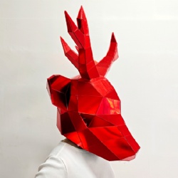 Red mirror deer headwear