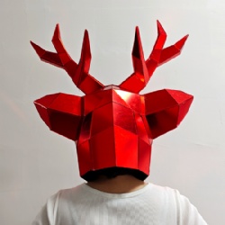 Red mirror deer headwear