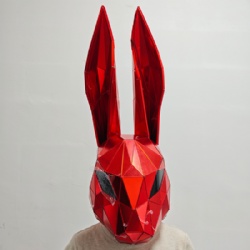 Red mirror bunny headwear