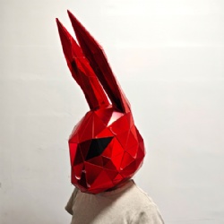 Red mirror bunny headwear