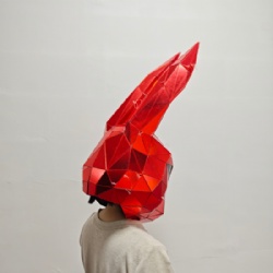 Red mirror bunny headwear